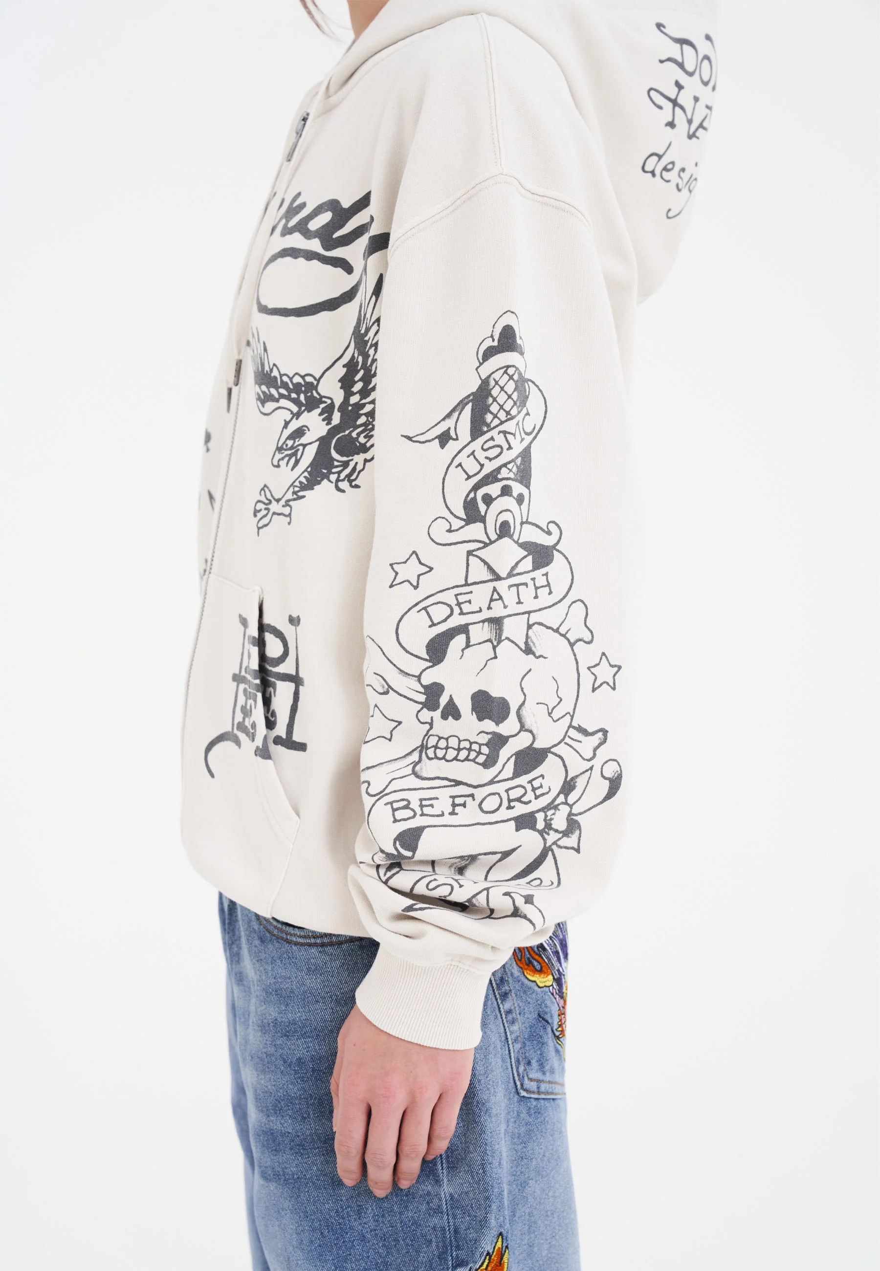 womens-death-before-mono-hoodie-beige-ed-hardy
